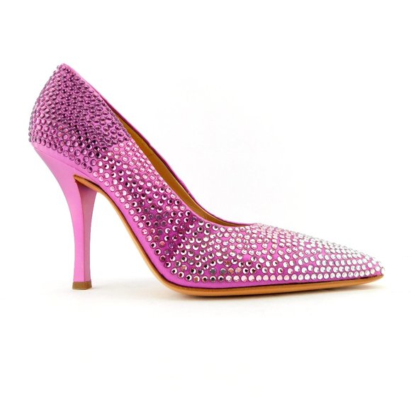 Unworn FERRAGAMO Degraded Lavender Sparkling Crystal Encrusted Heel Pumps 9 - Picture 2 of 11